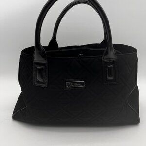 Vera Bradley Black Quilted Double Handled Handbag Satchel Purse